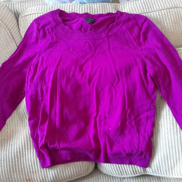 Talbots Perfect Merino Wool Sweater XL Fusia/Magenta - Picture 5 of 5